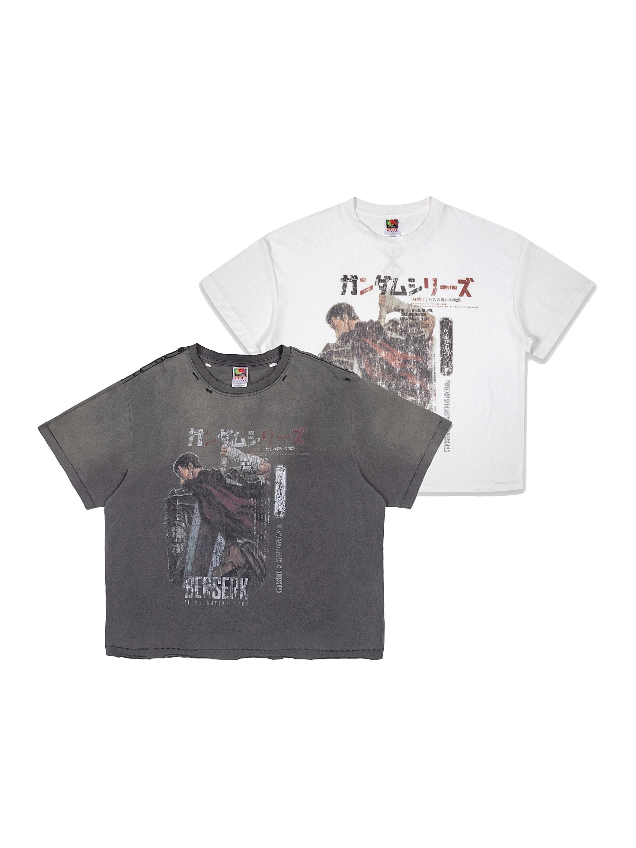 VOWPROGRESS剑风传奇格斯日晒褪色单缝线VINTAGE短袖BERSERK/GUTS