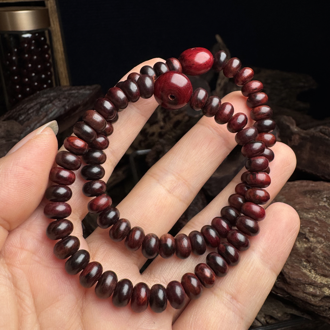 红降红土黄油5*7算盘珠佛珠单圈手链多样性发货