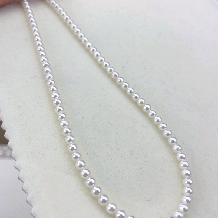 淡水珍珠颈饰18K金镶嵌卡3极光冷白