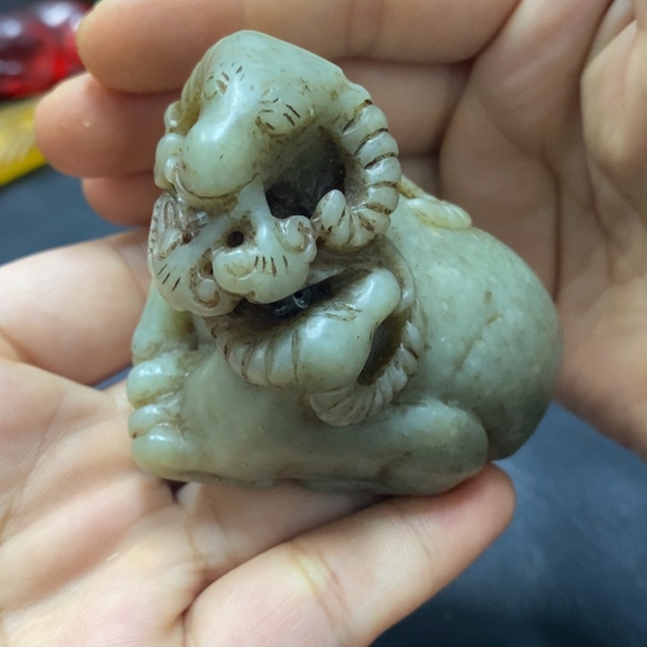 白玉菩提吊坠摆件