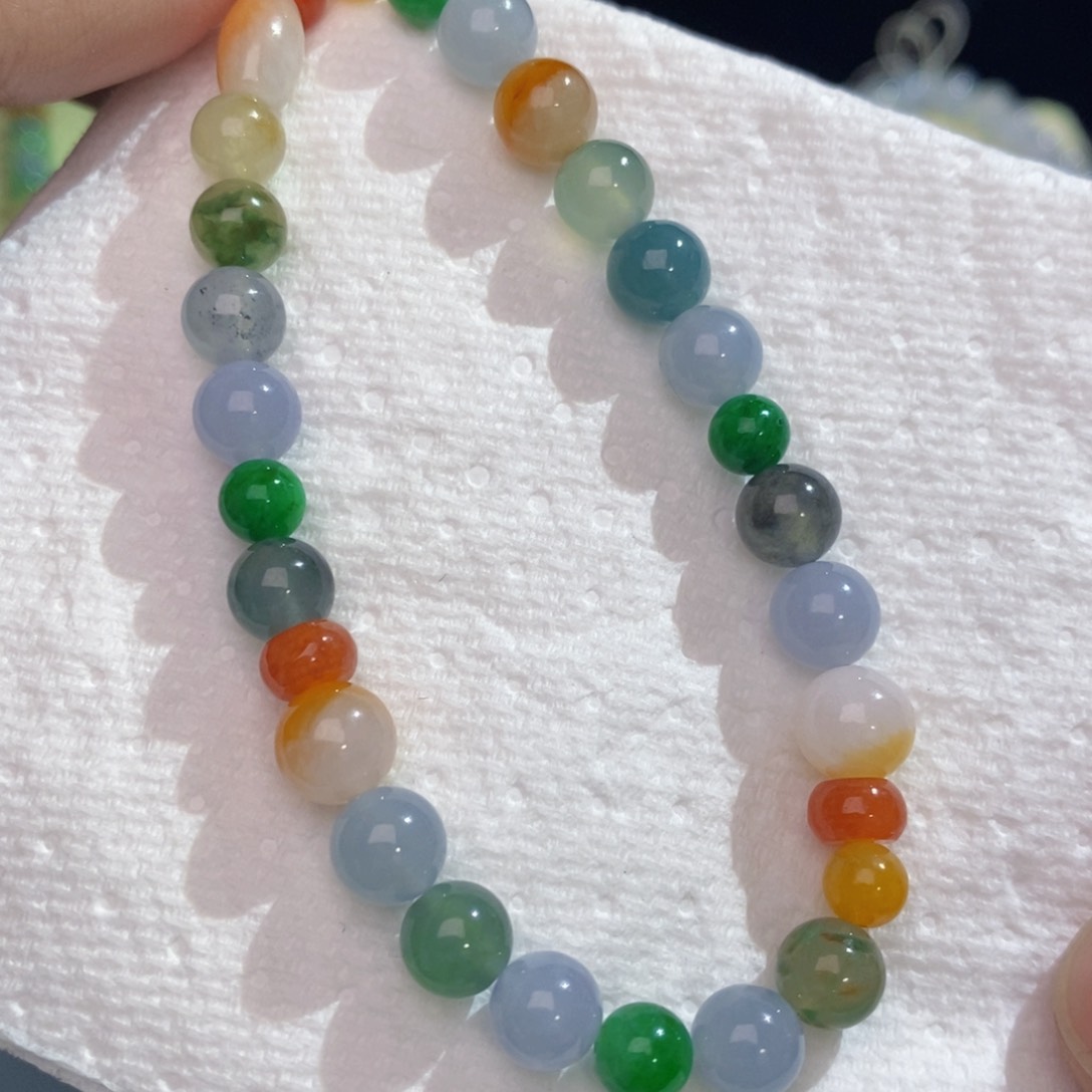 定制翡翠未镶嵌七彩阳光缤纷猪猪