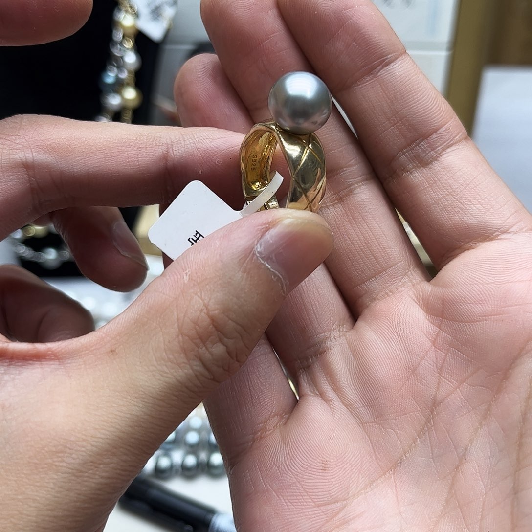 海水珍珠戒指银S925镶嵌
