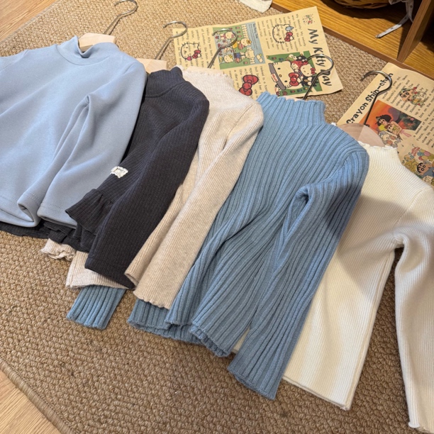 打底衫合集在这里！2025女童韩系磨毛加绒打底上衣长袖百搭