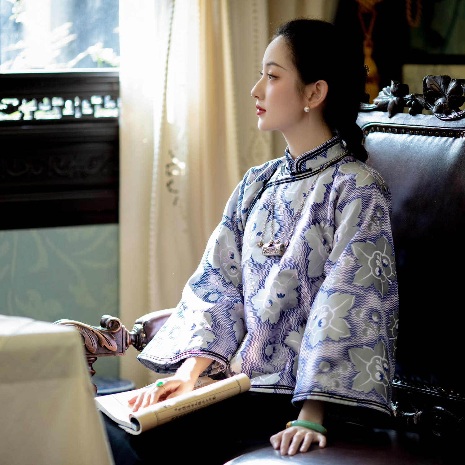 曦晚枫林丨一城风絮丨中式提花民国风复古上衣传统夹棉袄保暖