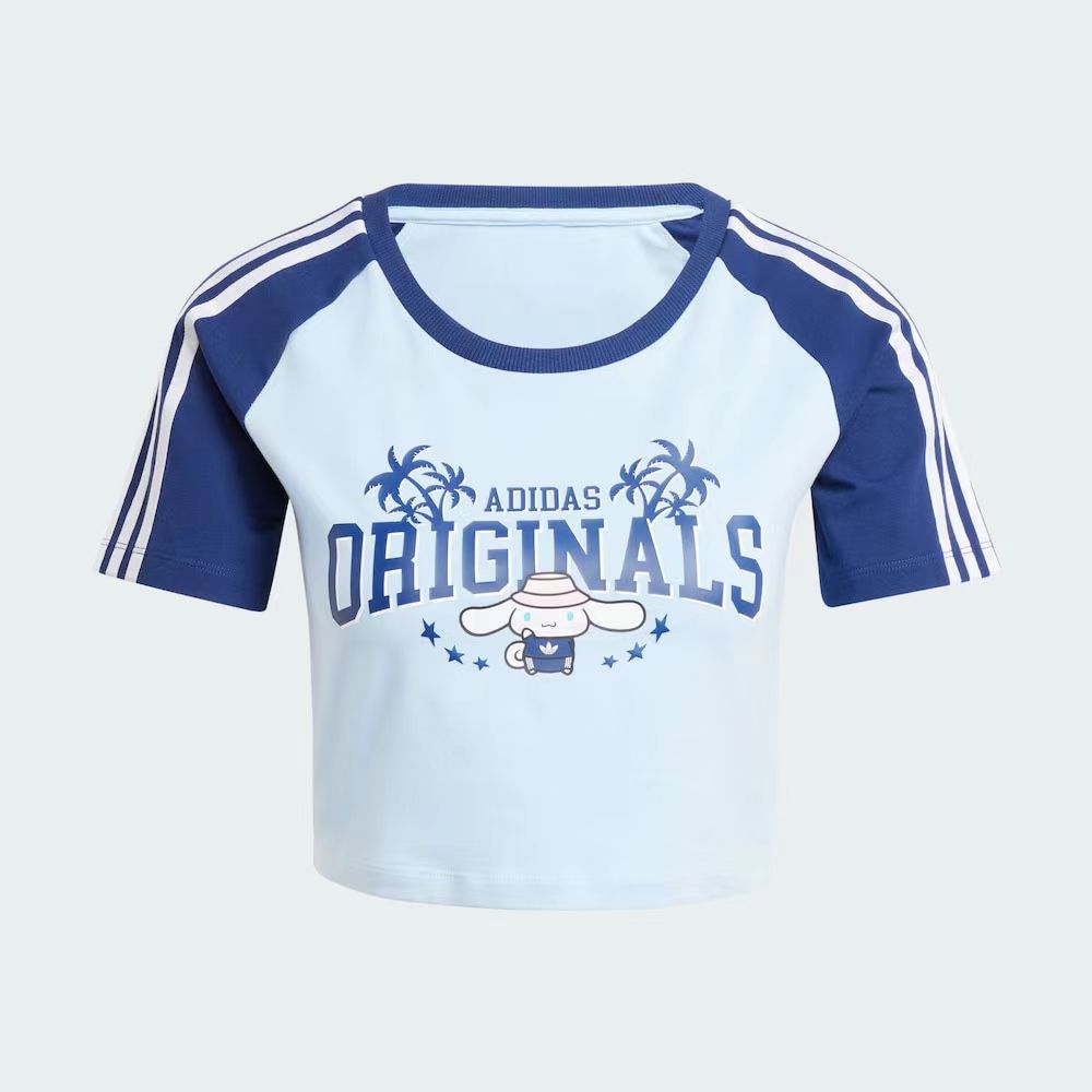 【滔搏运动】adidas阿迪女子短款印花短袖运动风透气运动T恤JH3175