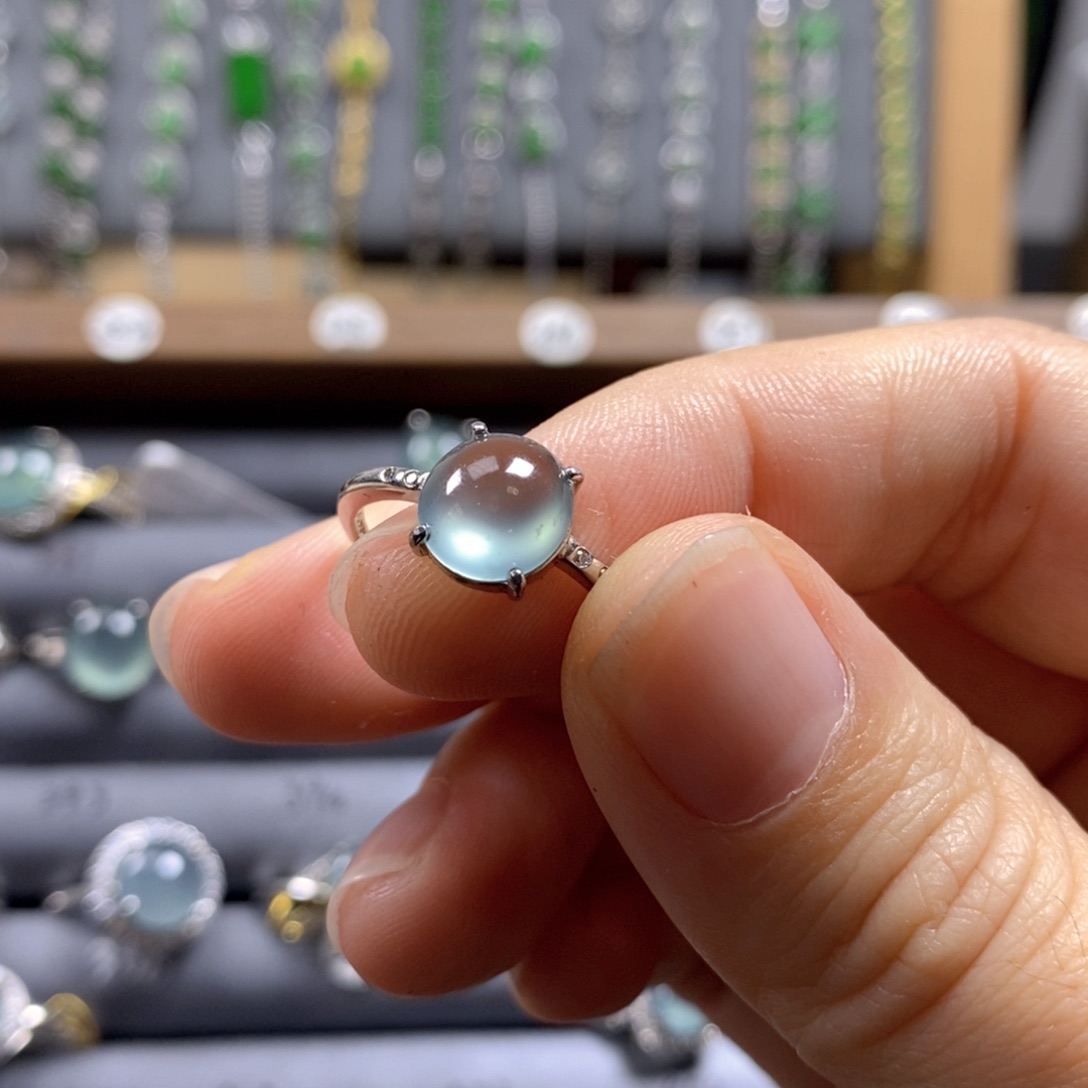 颈饰银S925镶嵌翡翠364号