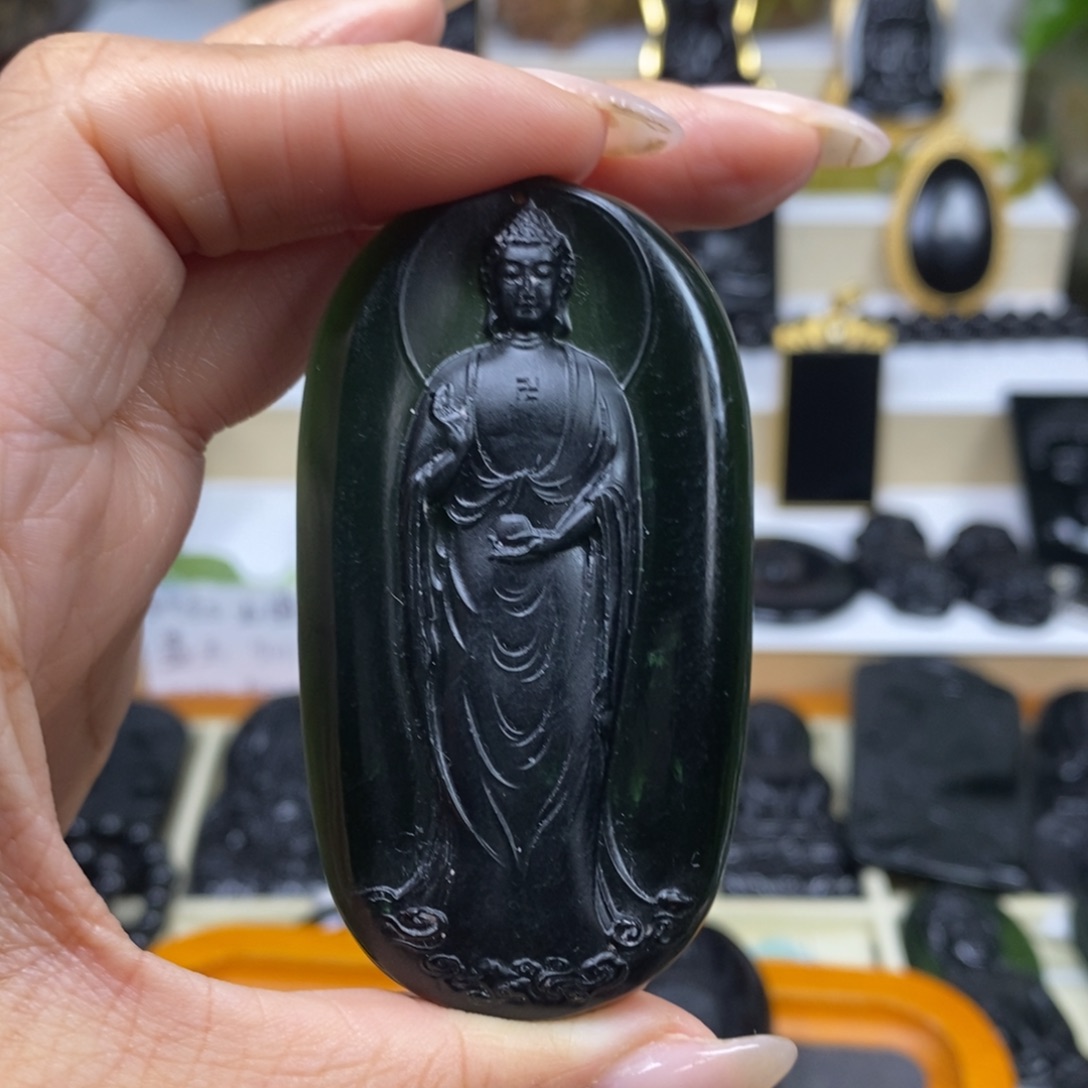 蛇纹石玉吊坠未镶嵌喜****傅