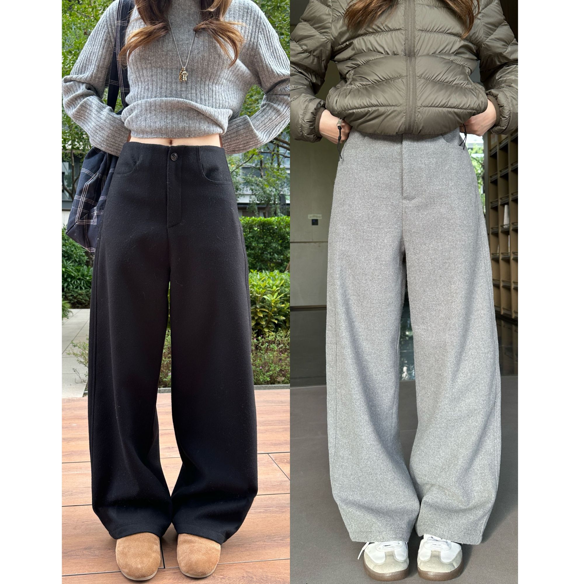 来自b0【茧型毛呢裤】简约百搭休闲毛呢裤【X5894】