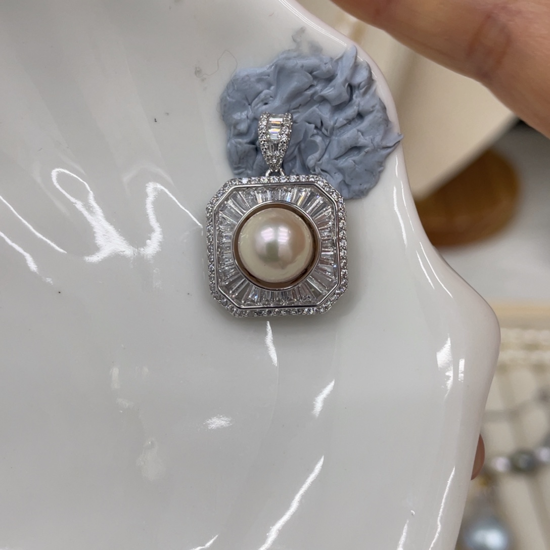 海水珍珠颈饰银S925镶嵌