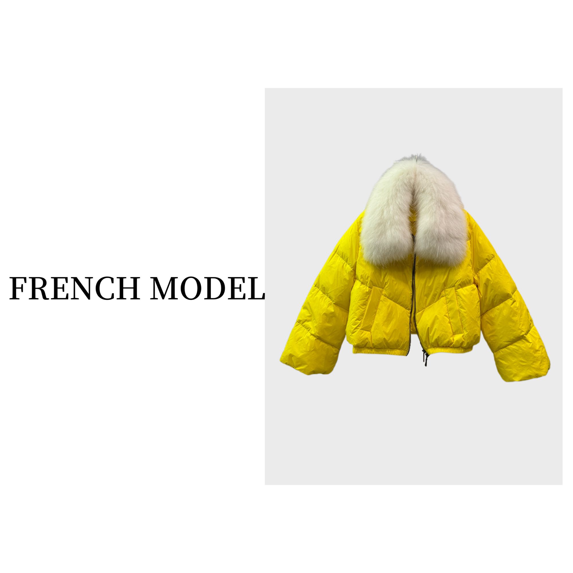 法模FRENCH MODEL .2024冬季拉链毛领短羽绒服外套 41260647