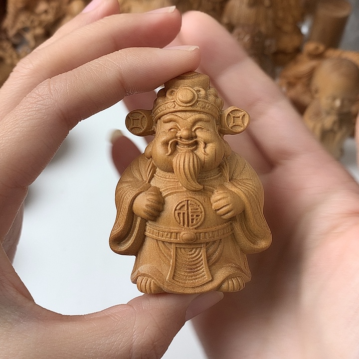 把件檀香木檀香财神