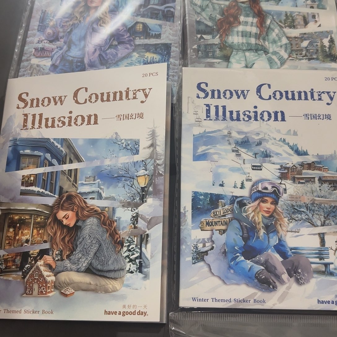 雪国幻境冬景贴纸本4本