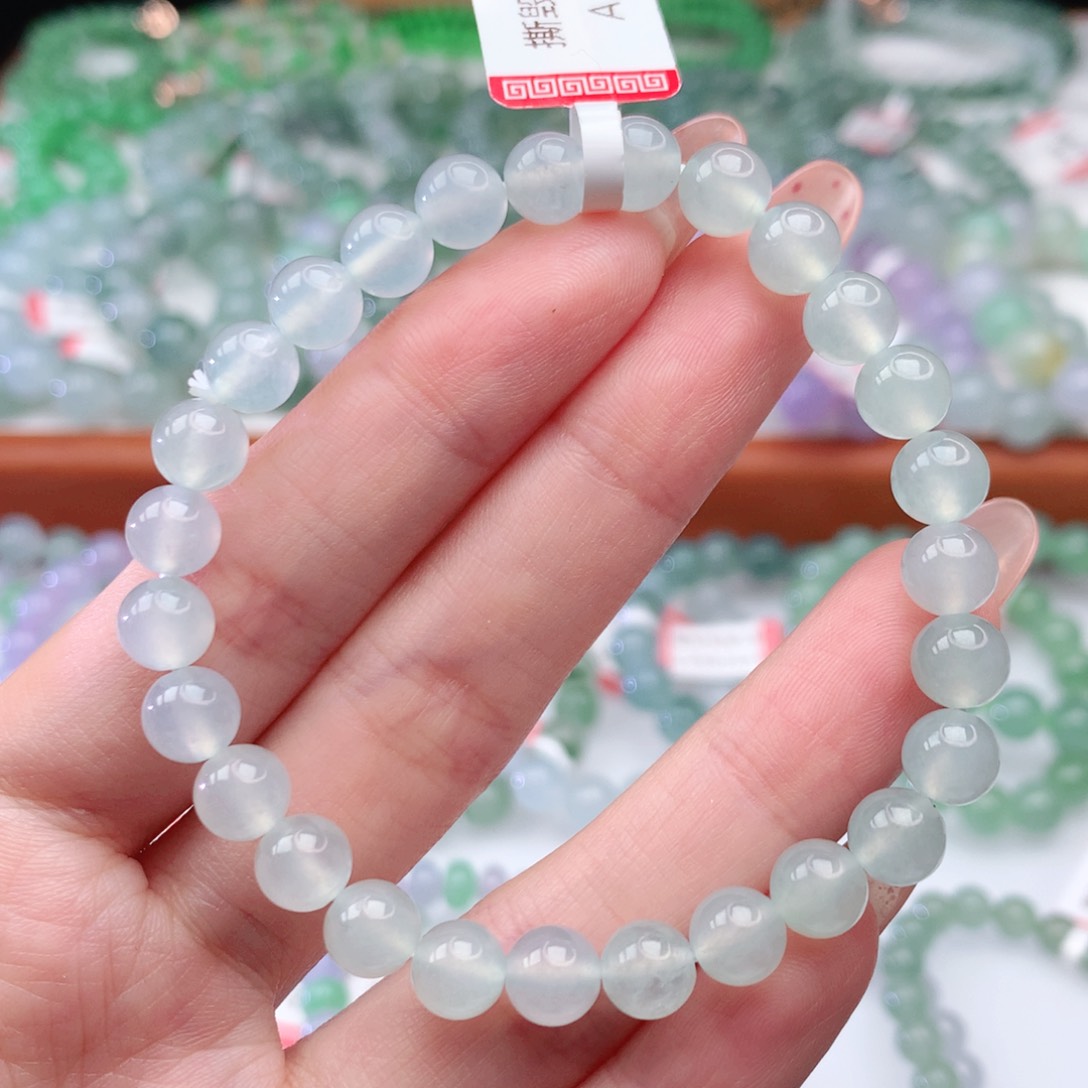 翡翠手链未镶嵌茹**莪翡翠7mm