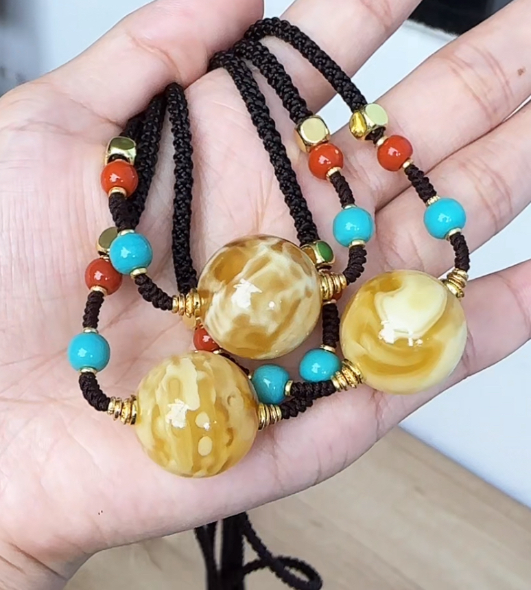 【齐福珠宝】特级金瓷白妖花圆珠锁骨（多样性发其一）