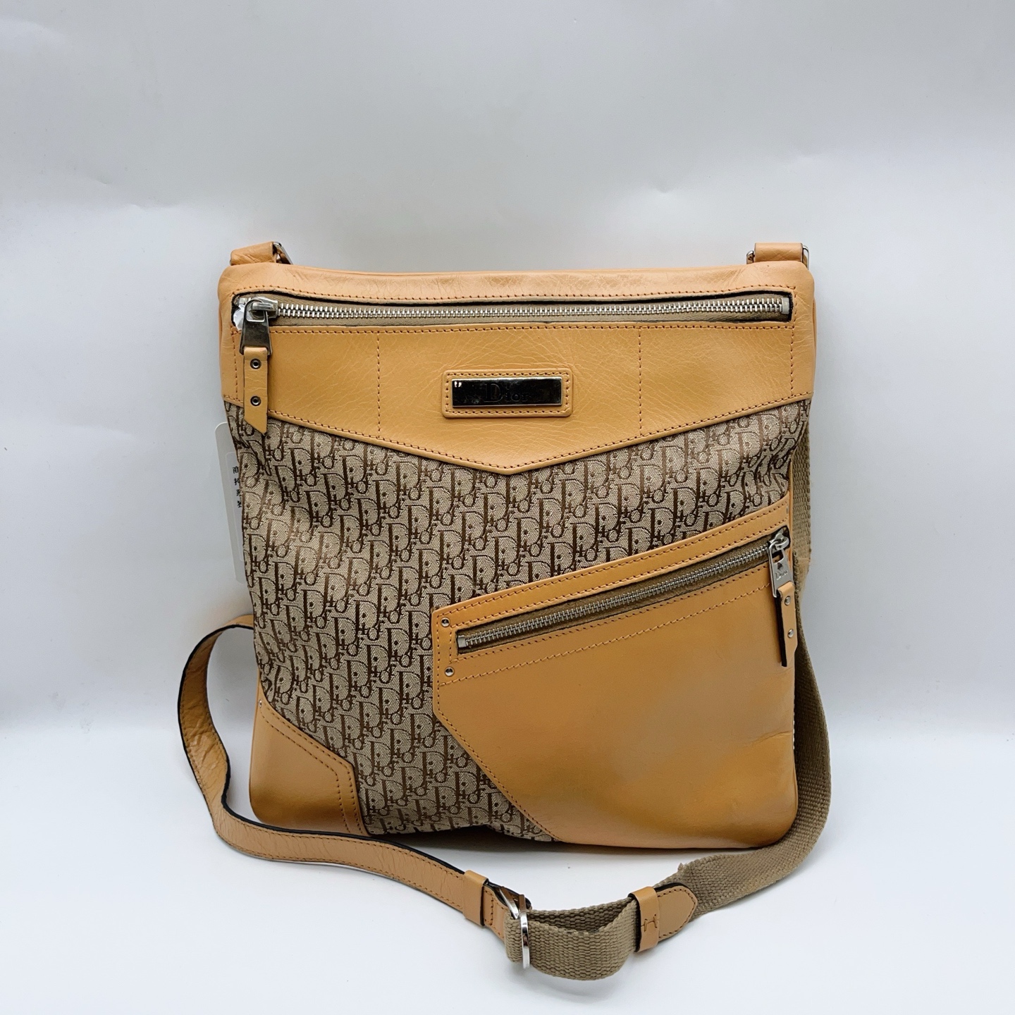 95新 DIOR/迪奥  老花拼棕斜挎包  1239 4628