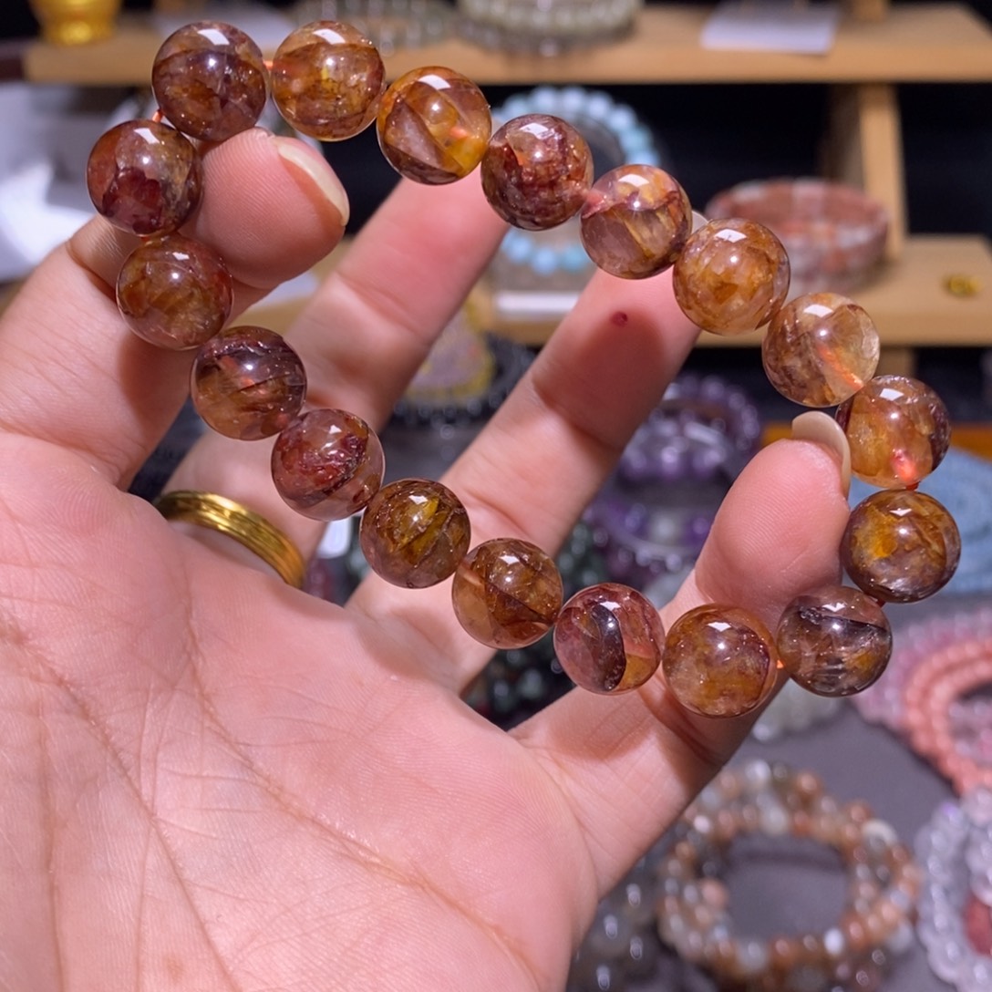 水晶未镶嵌手串11 黄铜胶花 11