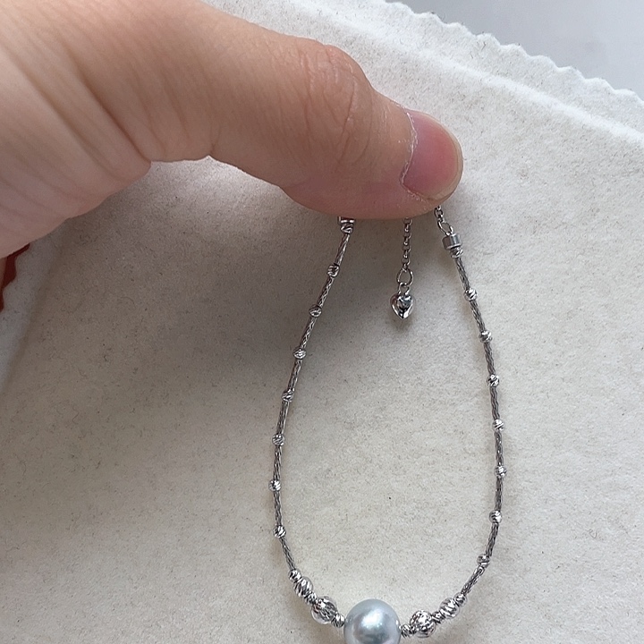 海水珍珠手绳银S925镶嵌