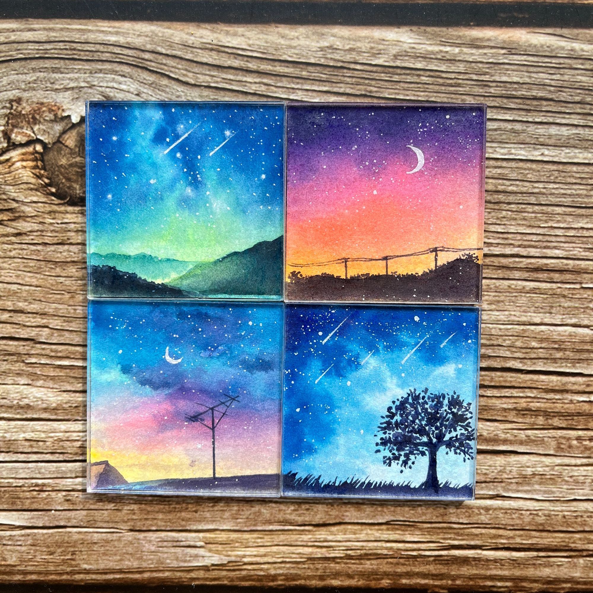 水彩小风景冰箱贴纯手绘 原创限量