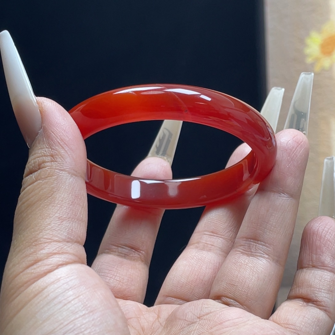 玛瑙/玉髓手镯未镶嵌58矿点小扣手福利