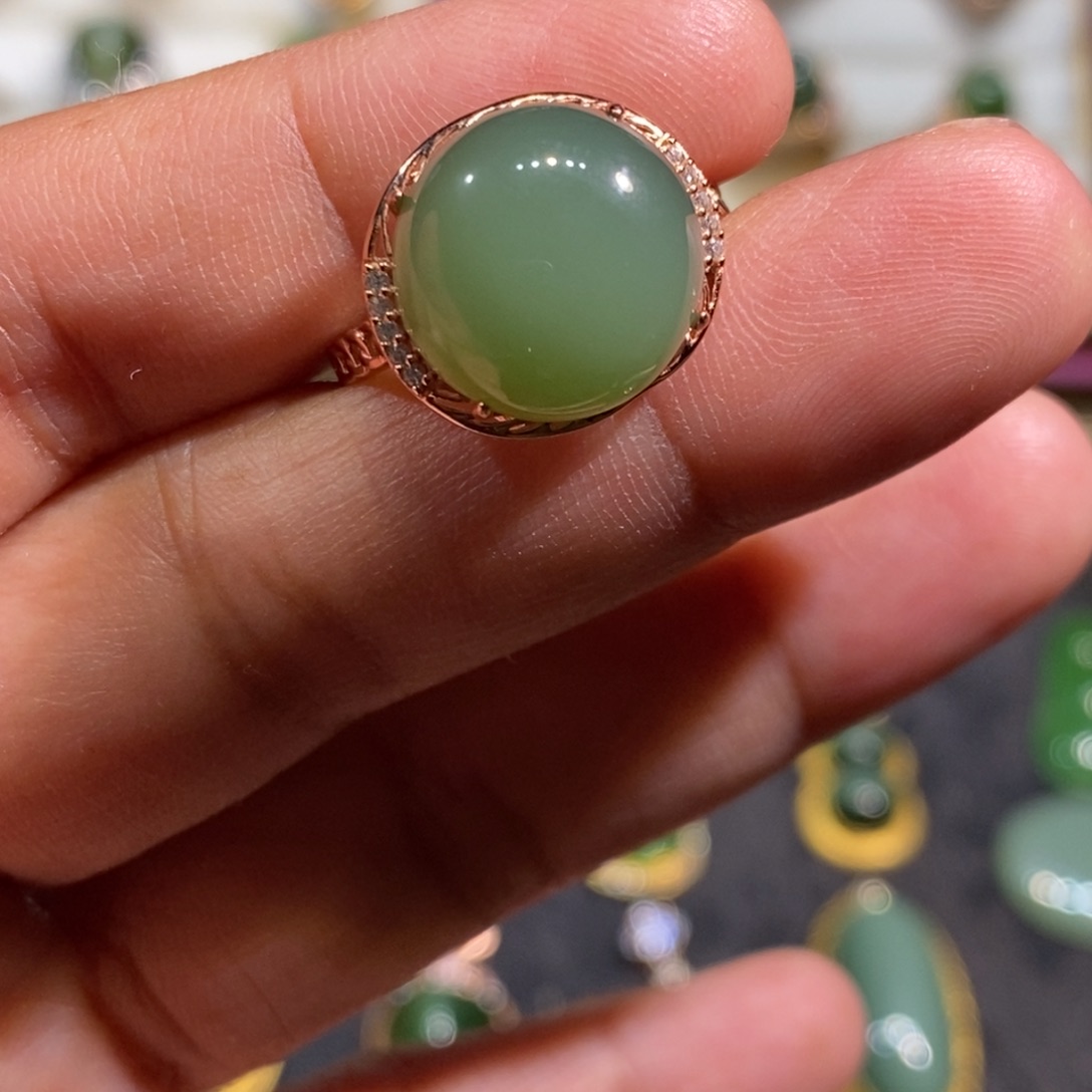 和田玉（碧玉）颈饰银S925镶嵌