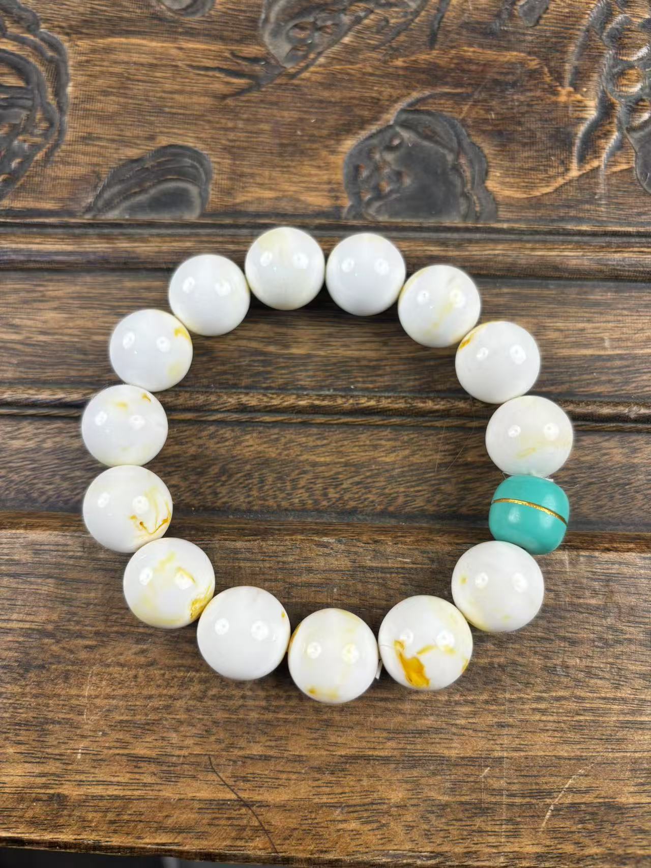 蜜蜡白蜡手串一个{小七甄选}