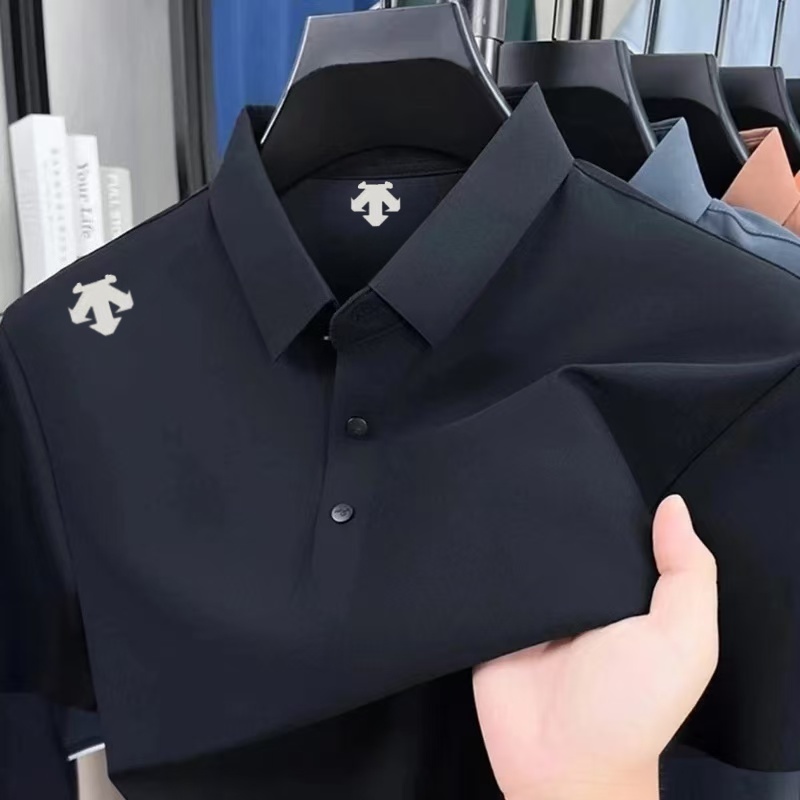 【何】轻奢男士翻领POLO衫全无痕舒适百搭短袖T恤