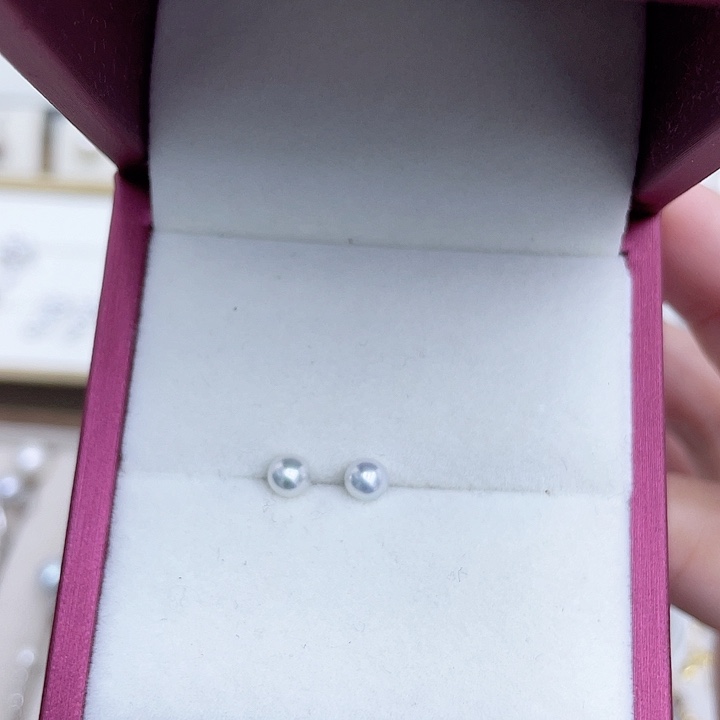 淡水珍珠耳饰银S925镶嵌