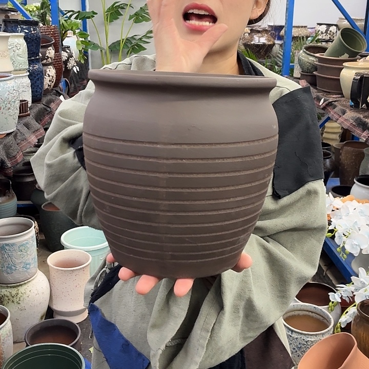 20×21 -粗陶花盆有孔-买买买