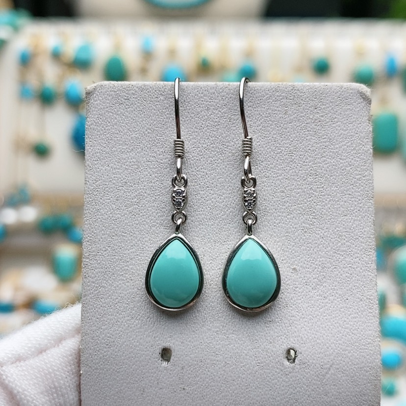 【闪购商品】银S925镶嵌绿松石珠宝奇石?**࿐