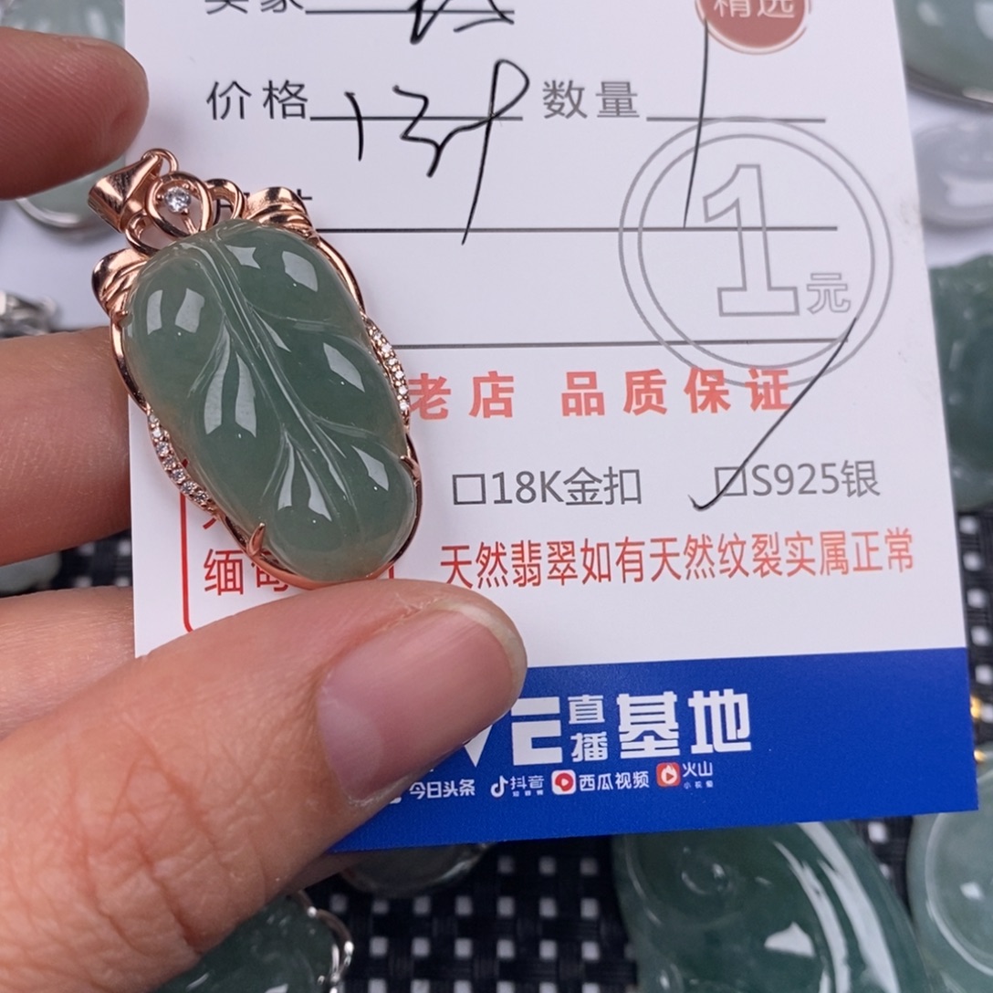 钱****翡翠银S925镶嵌颈饰