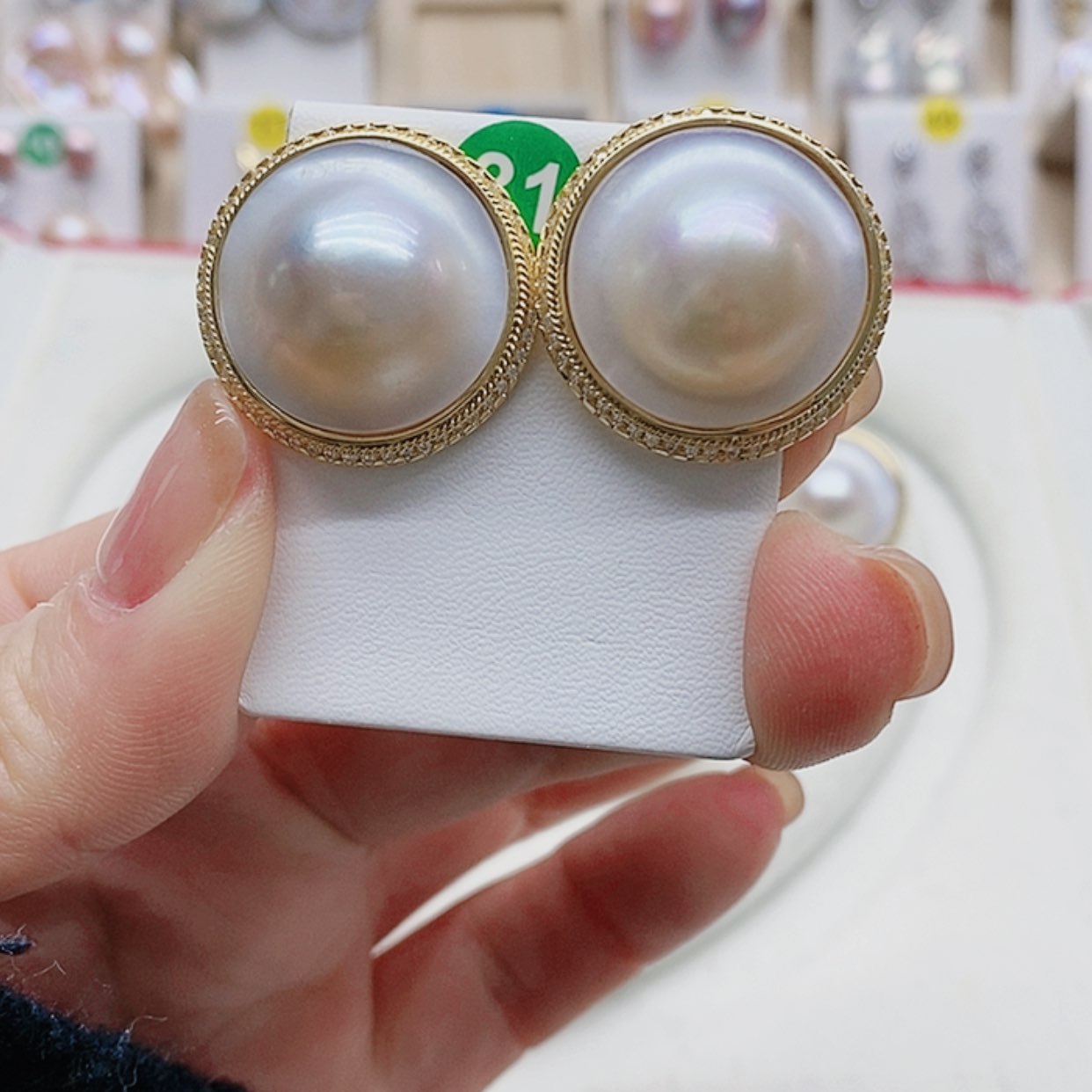 【闪购商品】淡水珍珠耳饰银S925镶嵌伊*?