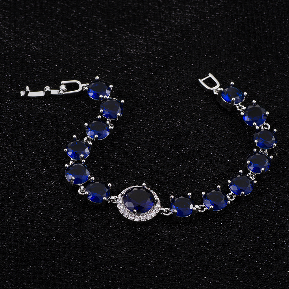 蓝宝石 s925银 千瞳幻色 万籁凝珀 手链 SB0006