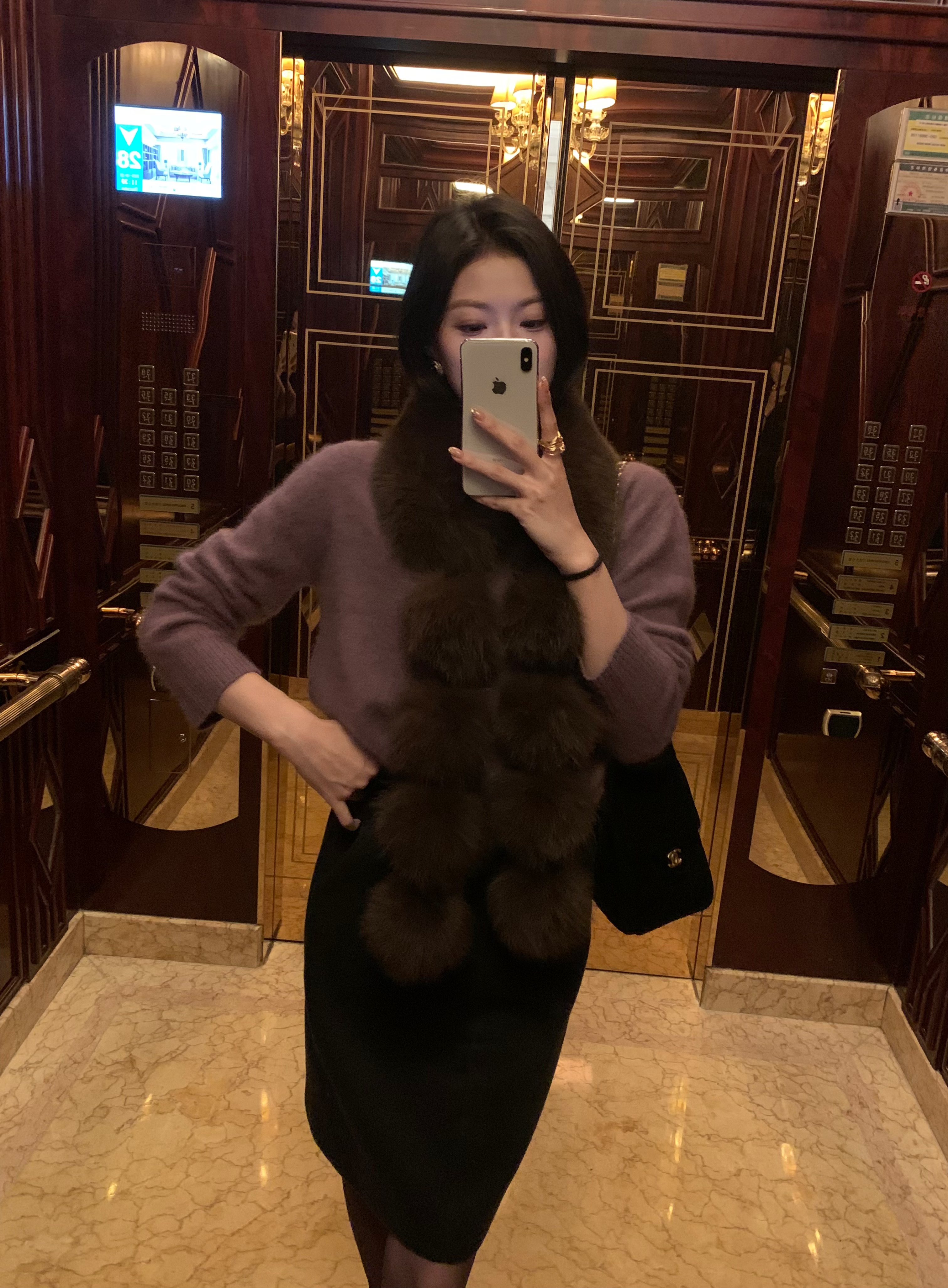 静一专属冬日长款梦幻球球狐狸毛皮草围巾围脖