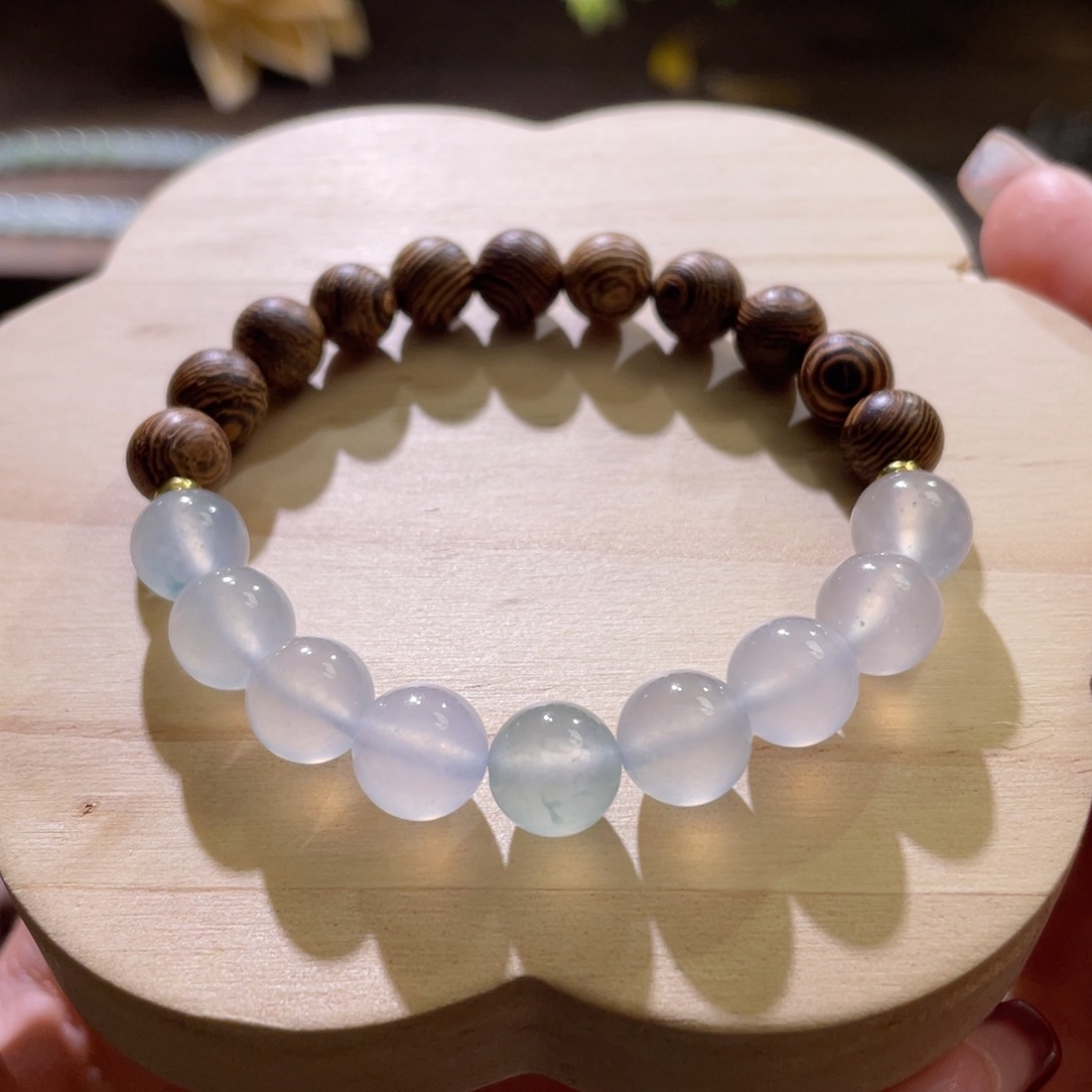 翡翠散珠天然缅a半串白冰