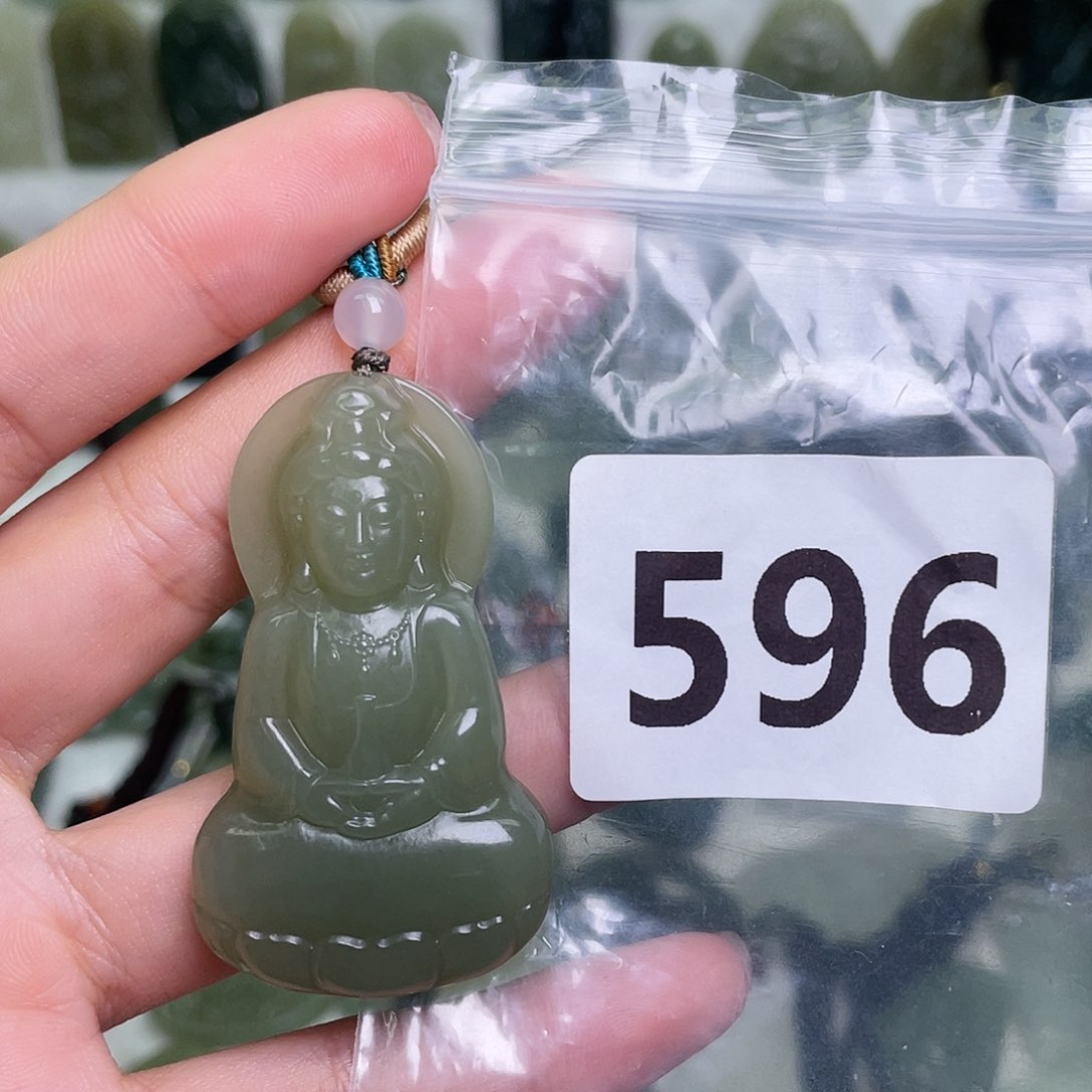 和田玉吊坠(不含链)银S925镶嵌