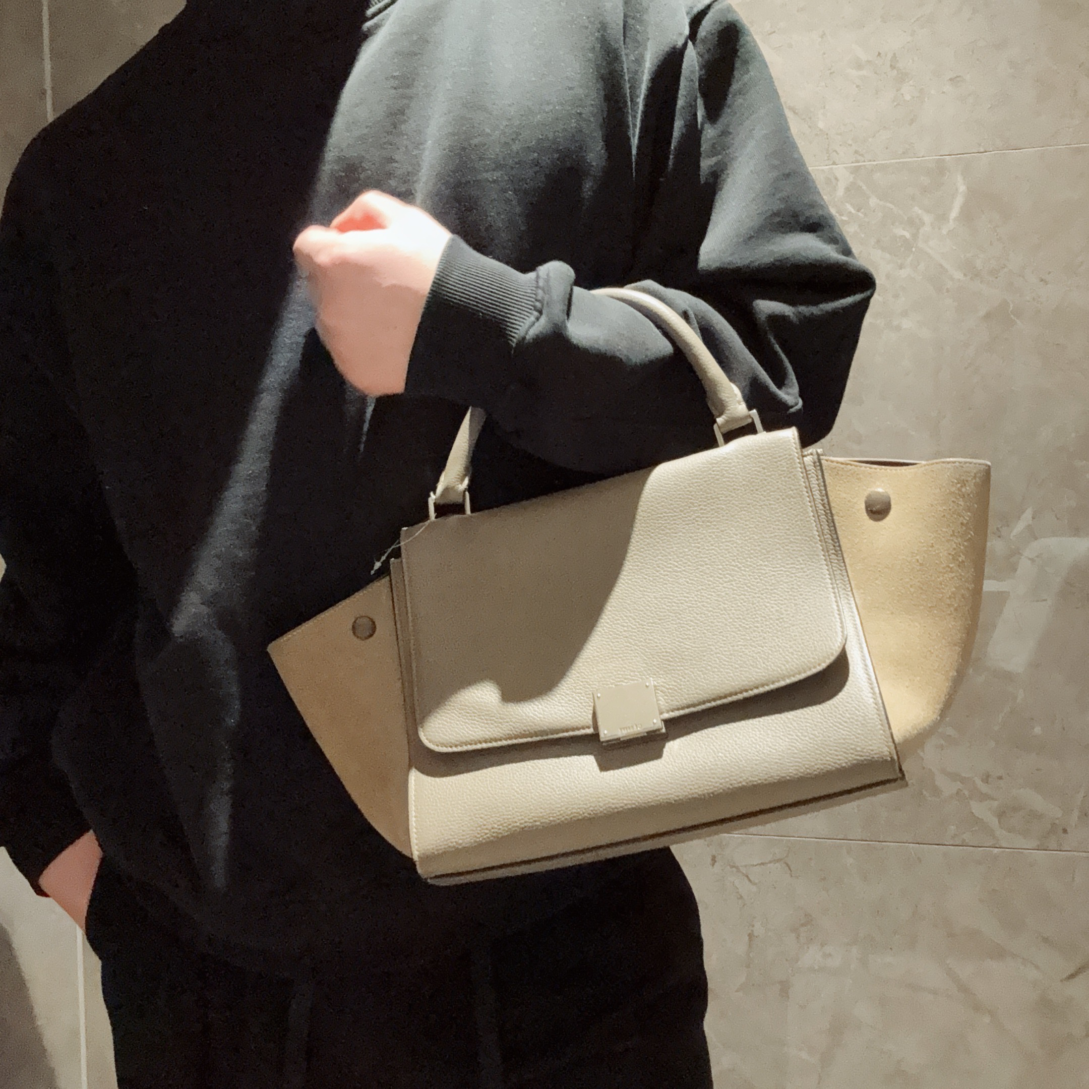 95新 Celine/思琳 【冰】大象灰秋千包