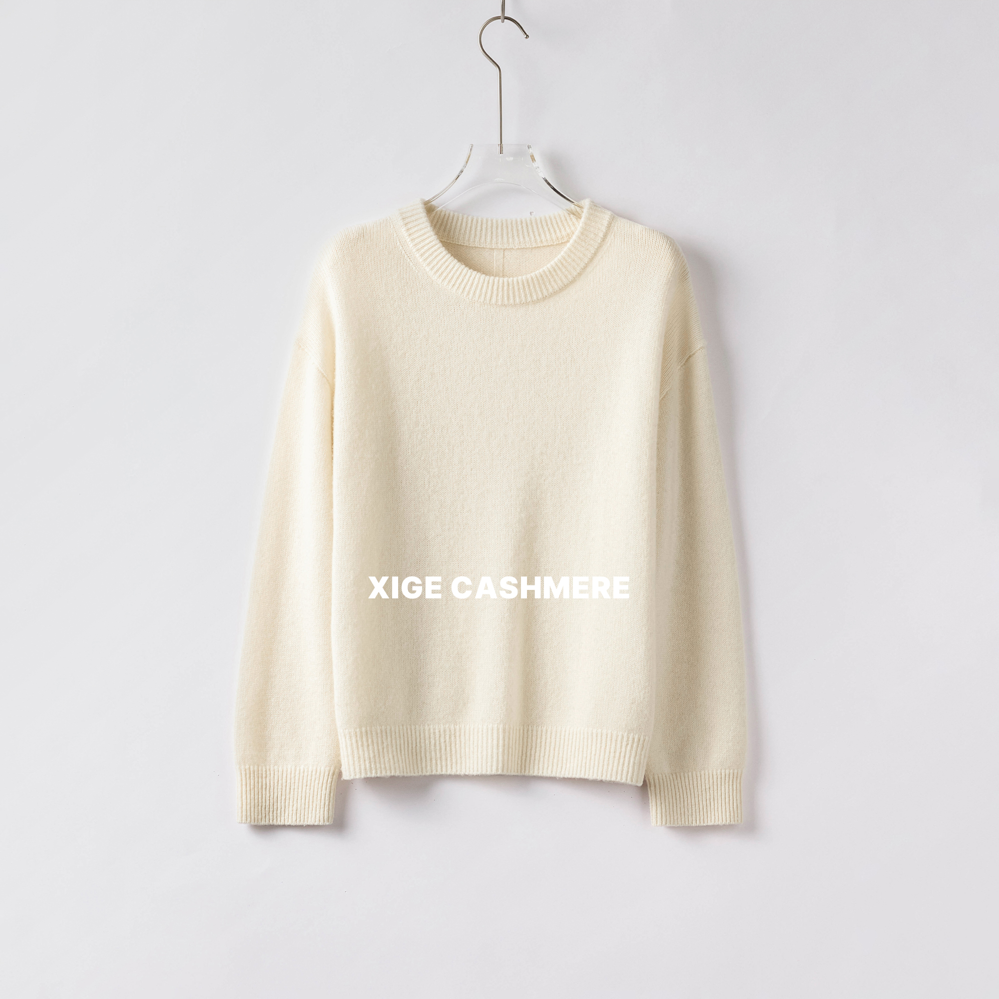 喜歌 【卷王】100山羊绒秋冬女士圆领简约百搭长袖上衣针织衫 8080