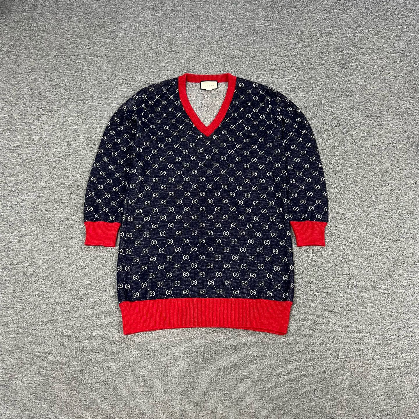 99新 GUCCI/古驰 Gucci 古驰 满印双G 针织连衣裙 99新 L码