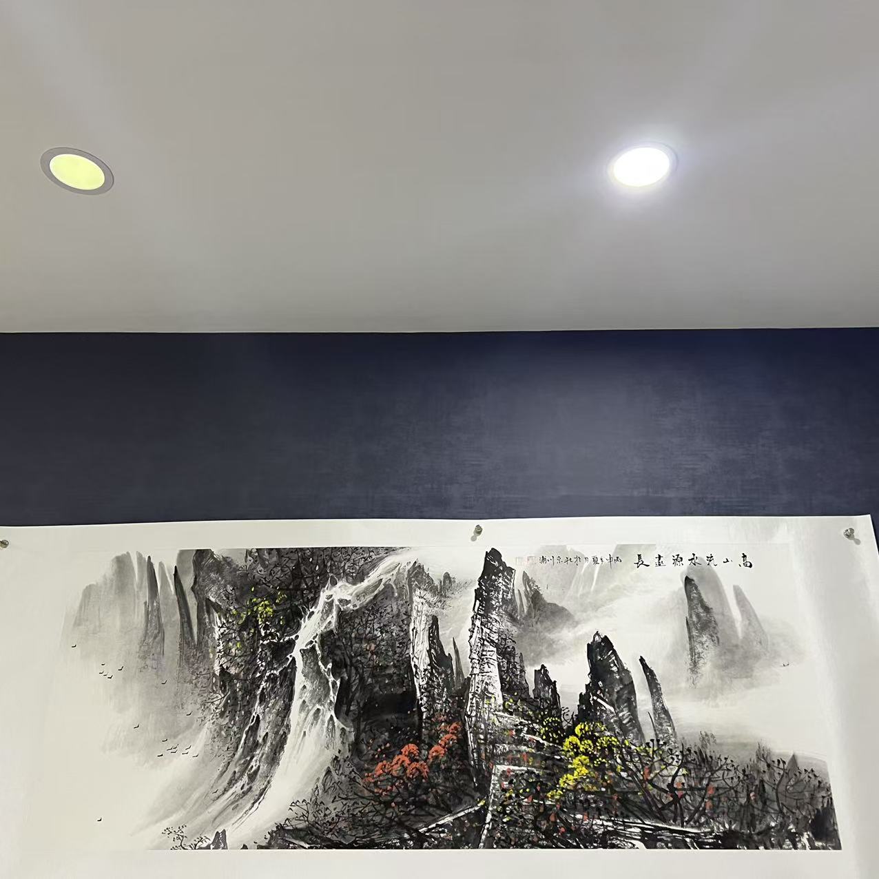 李川浦—横幅六尺—高山流水源远长—国画