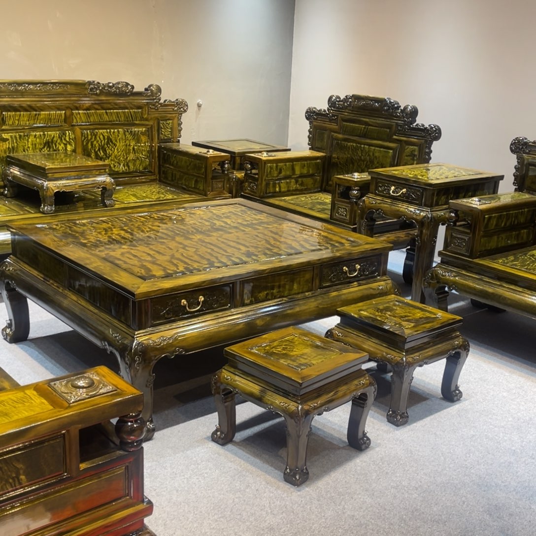 等***天紫檀木类成套家具，大叶沙发十三件沙发