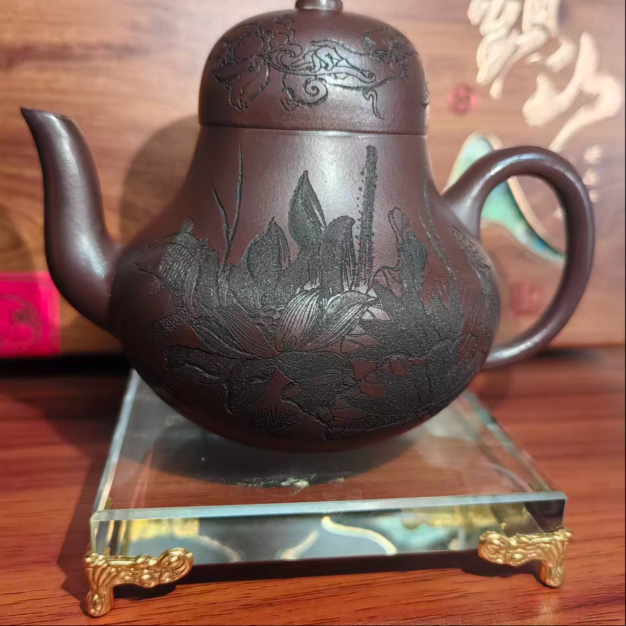 宜兴紫砂壶 荷香思婷 1986家藏紫茄泥