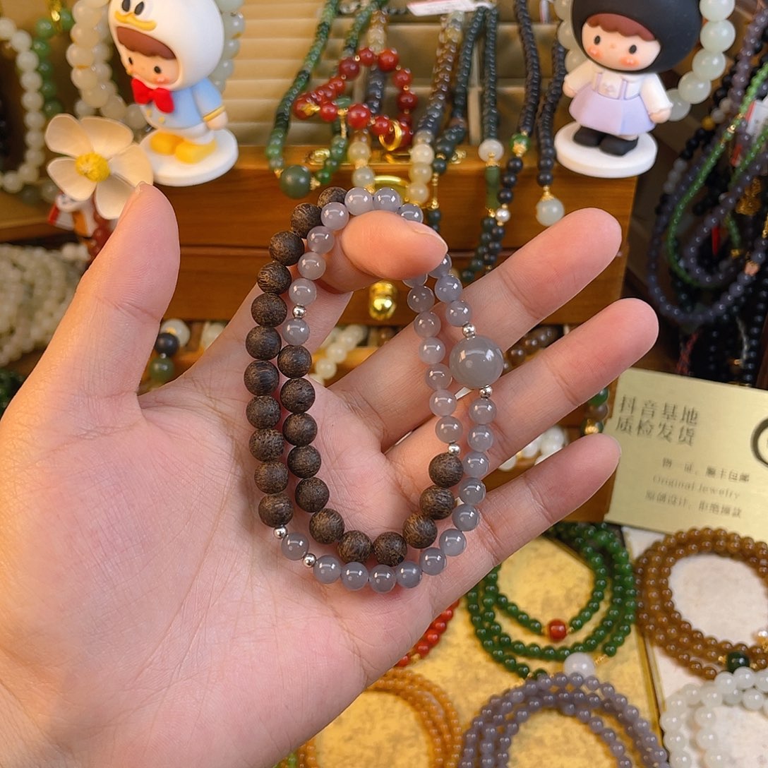 和田玉双圈手串未镶嵌