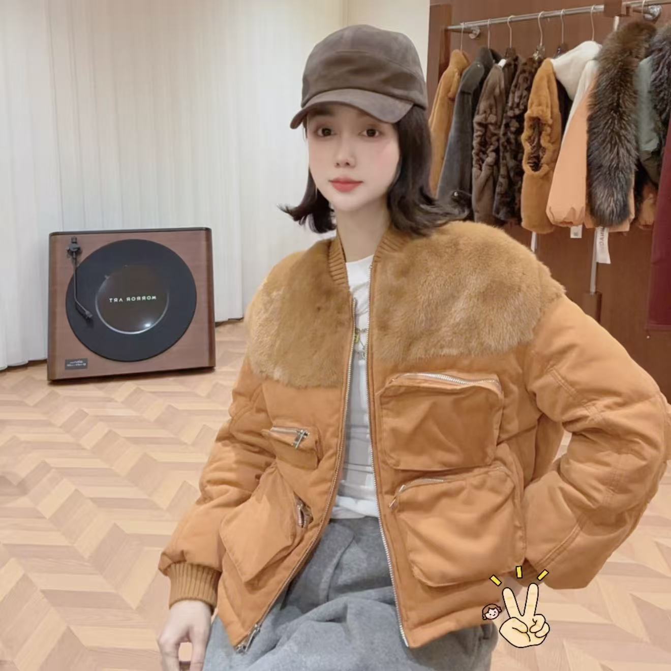 郭夫人 | 高端轻奢时尚经典拼貂修身女外套-25558