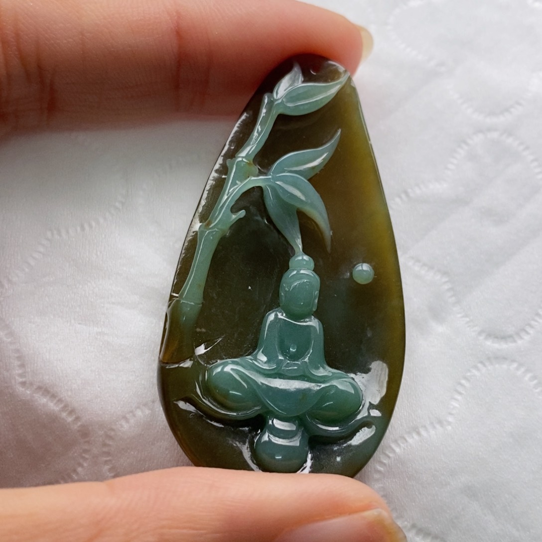 定制翡翠未镶嵌天然缅甸A货翡翠悟道