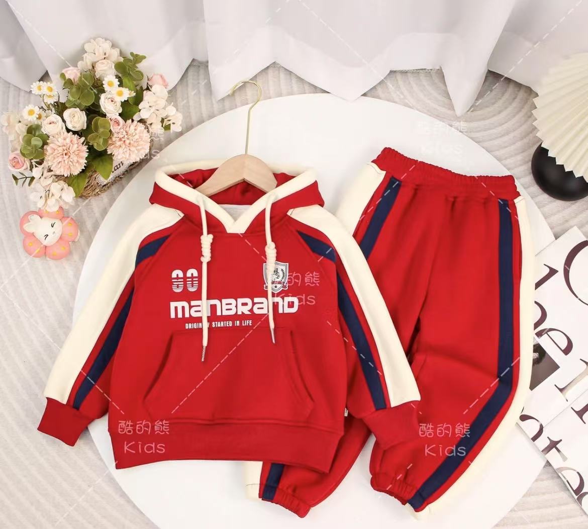 儿童秋冬套装2025男童女童韩版加绒中大童连帽休闲洋气两件套