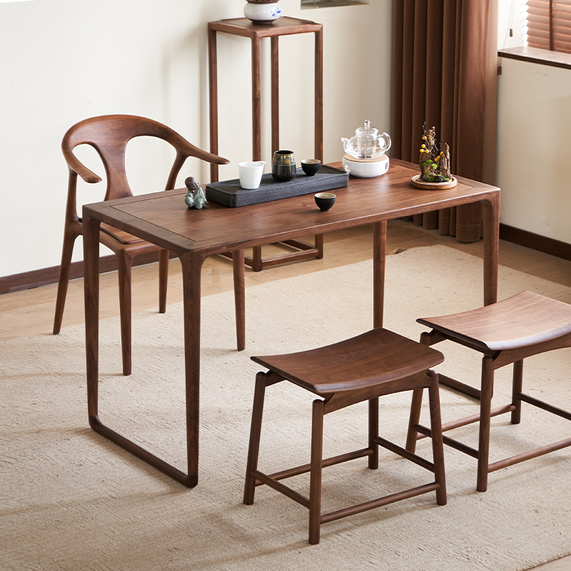 北美黑胡桃木茶桌功夫茶几泡茶桌小茶台90*65*70