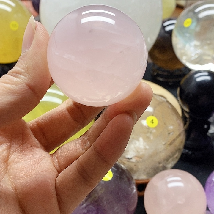 水晶卡43+粉水晶球A255未镶嵌