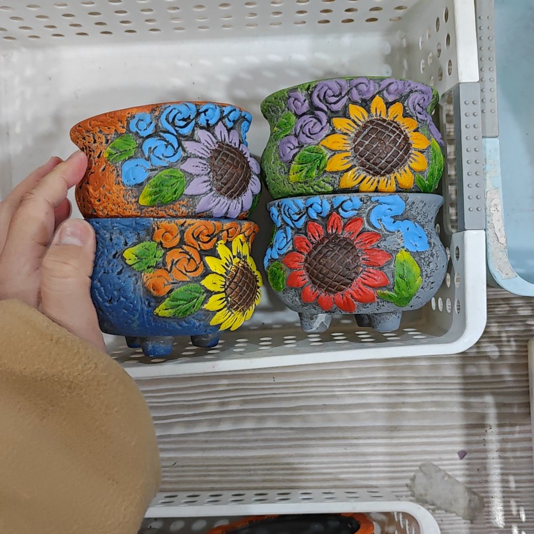 红陶吸水透气的白陶花盆凑满12发货