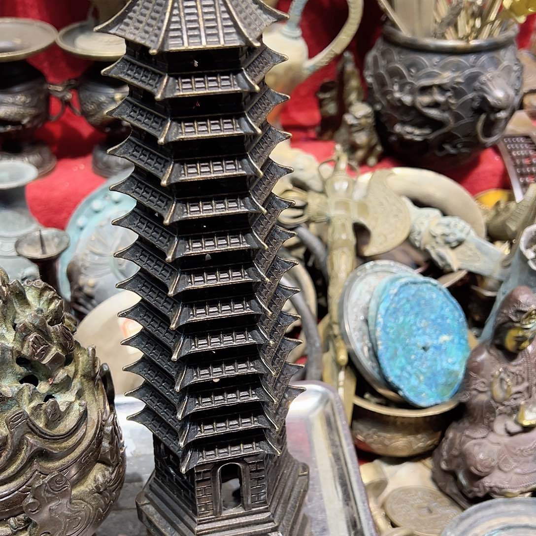 北**神黄铜摆件工艺品，