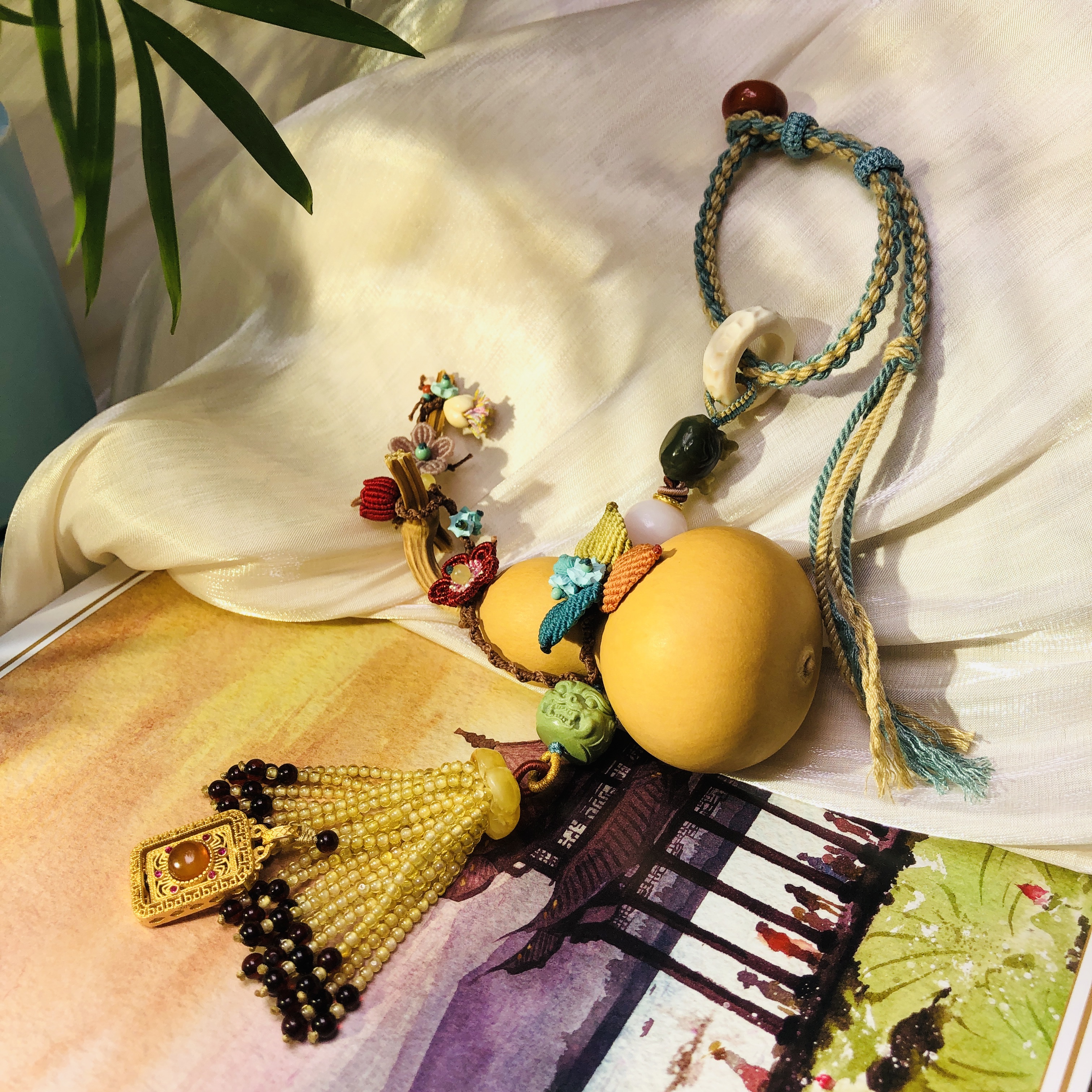 925银木质银制品 【桦雅珠宝】925银多宝挂饰-Y467-自发